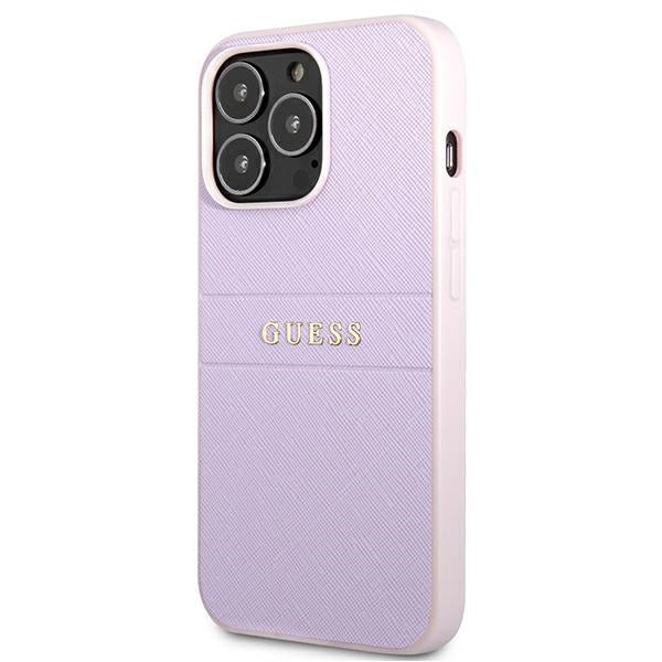 Guess GUHCP13LPSASBPU iPhone 13 Pro / 13 6.1" purple/purple Saffiano Hot Stamp &amp; Metal Logo