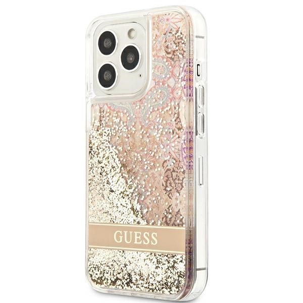 Guess GUHCP13XLFLSD iPhone 13 Pro Max 6,7" złoty/gold hardcase Paisley Liquid Glitter