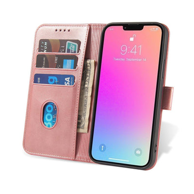 Magnet Case case for iPhone 14 Pro Max flip cover wallet stand pink