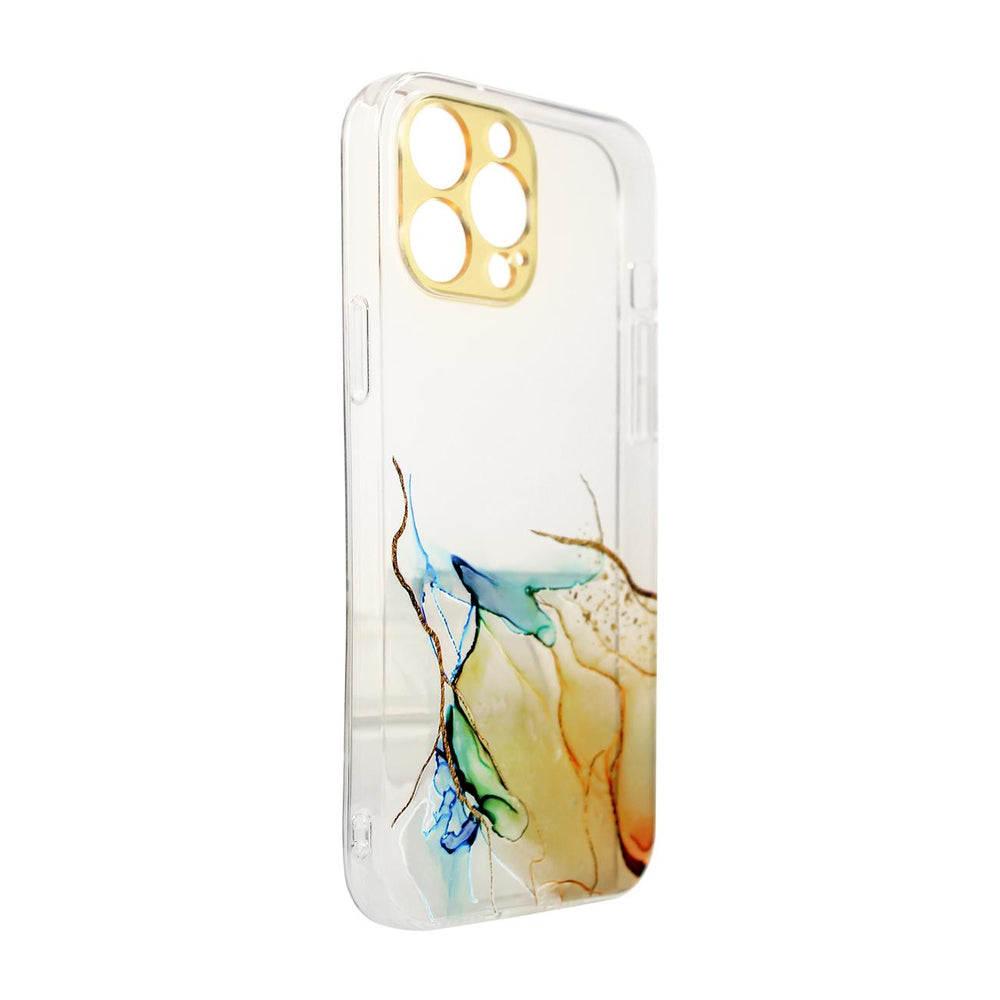 Marble Case for iPhone 12 Pro Gel Cover Orange Marble