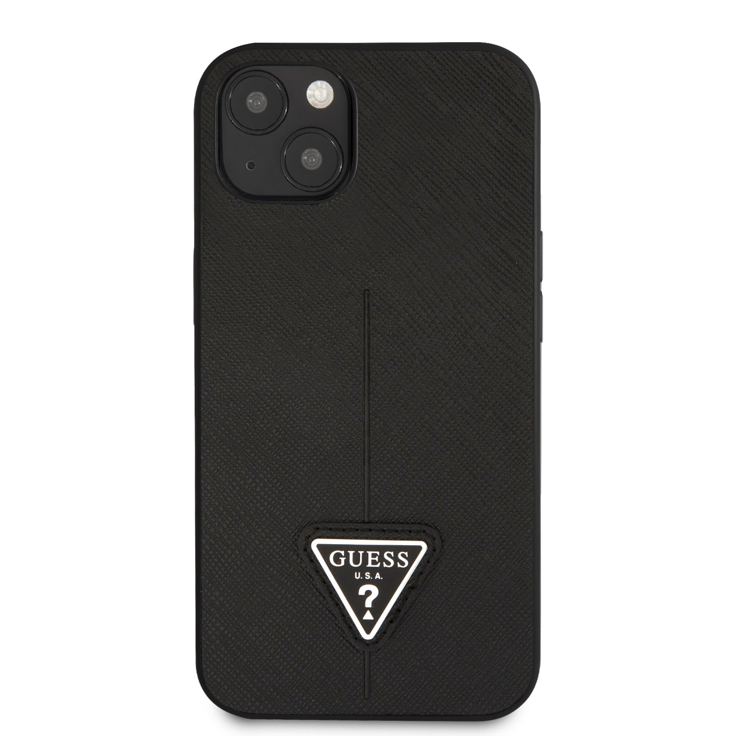 Guess GUHCP14MPSATLK iPhone 14 Plus 6,7 "black / black hardcase SaffianoTriangle Logo