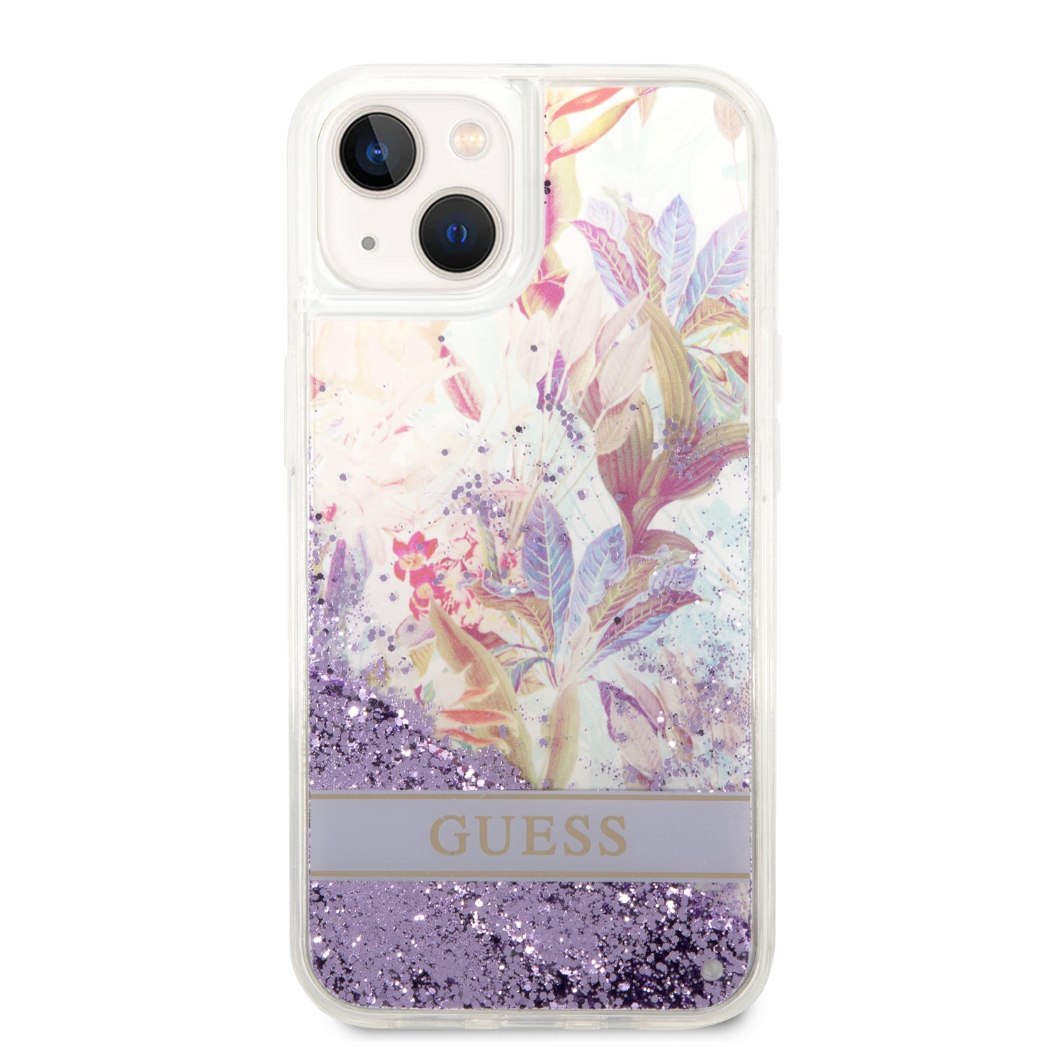 Guess GUHCP14MLFLSU iPhone 14 Plus 6.7 "violet / purple hardcase Flower Liquid Glitter