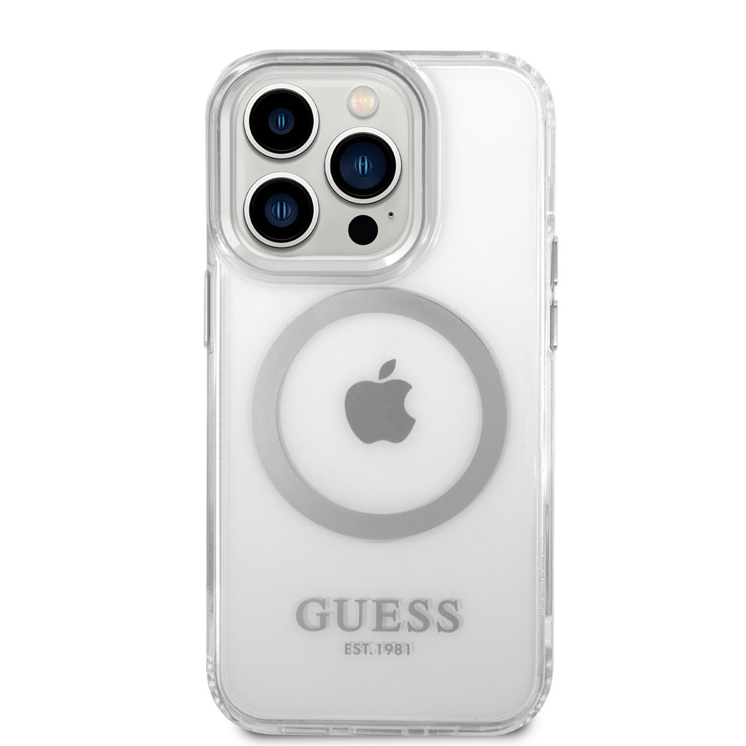 Guess GUHMP14LHTRMS iPhone 14 Pro 6.1" silver/silver hard case Metal Outline Magsafe