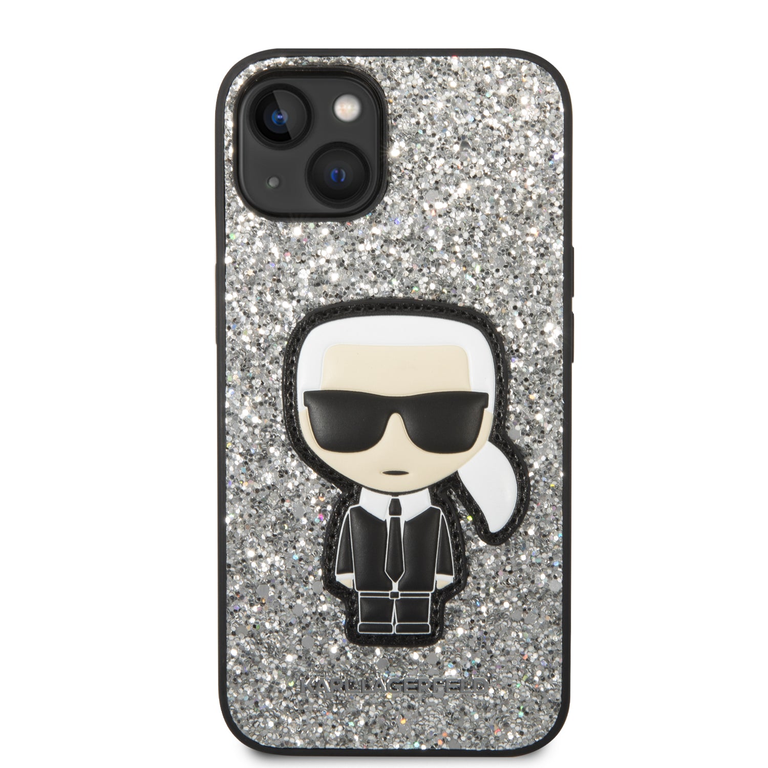 Karl Lagerfeld KLHCP14SGFKPG iPhone 14 6.1 "hardcase silver / silver Glitter Flakes Ikonik