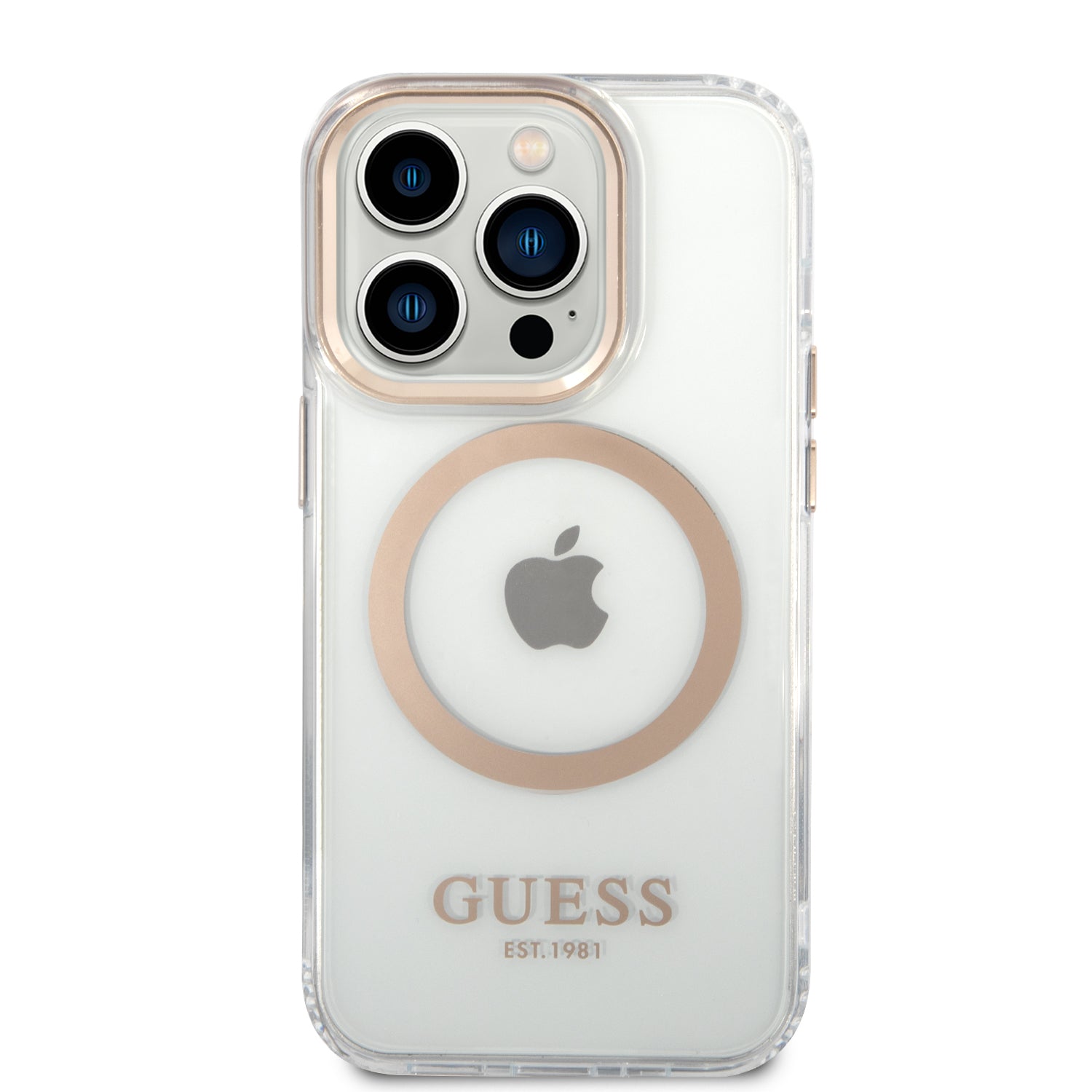 Guess GUHMP14LHTRMD iPhone 14 Pro 6.1 "gold / gold hard case Metal Outline Magsafe