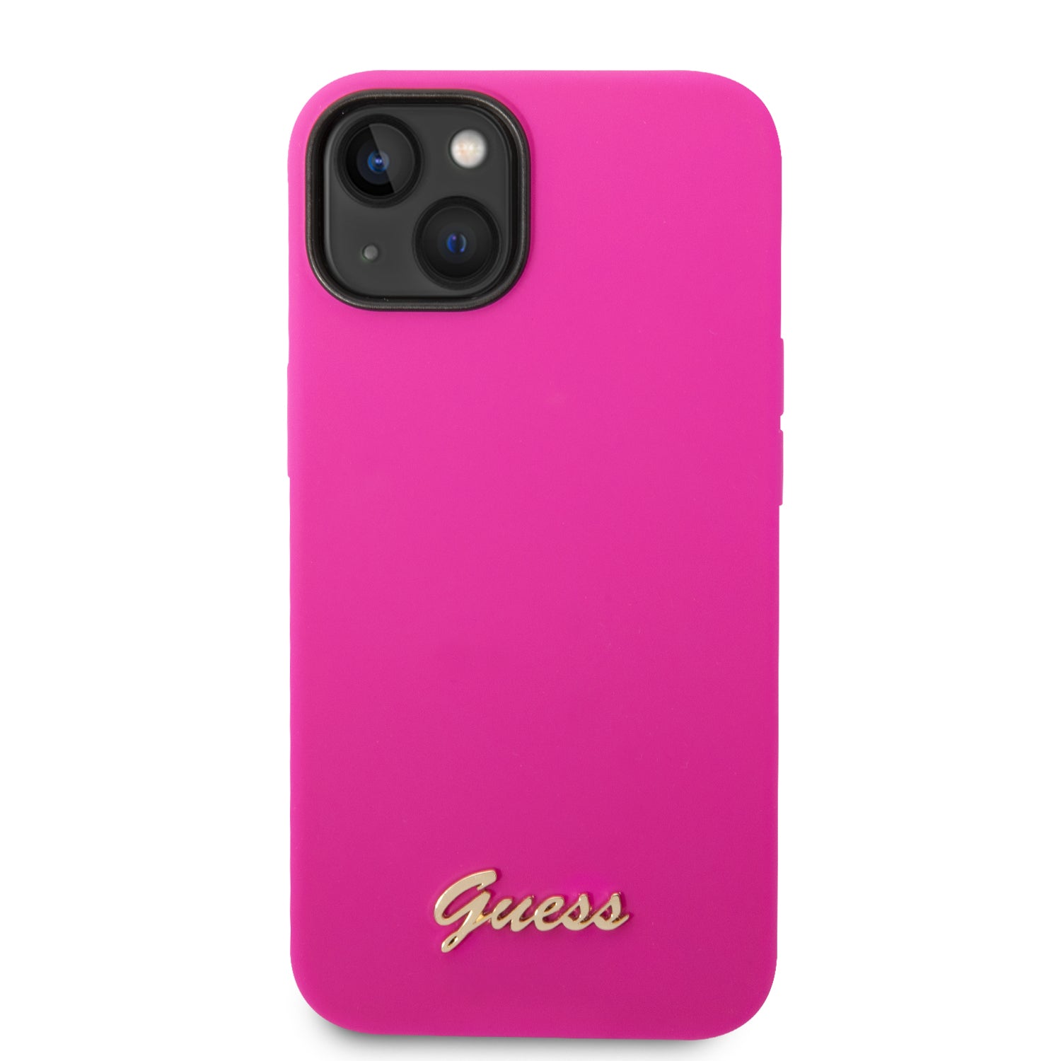 Guess GUHCP14SSLSMF iPhone 14 6.1" fuchsia/fuschia hard case Silicone Vintage Gold Logo