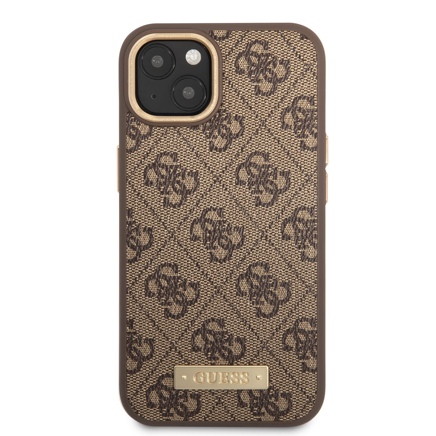 Guess GUHMP14SU4GPRW iPhone 14 6.1 "brown / brown hard case 4G Logo Plate MagSafe