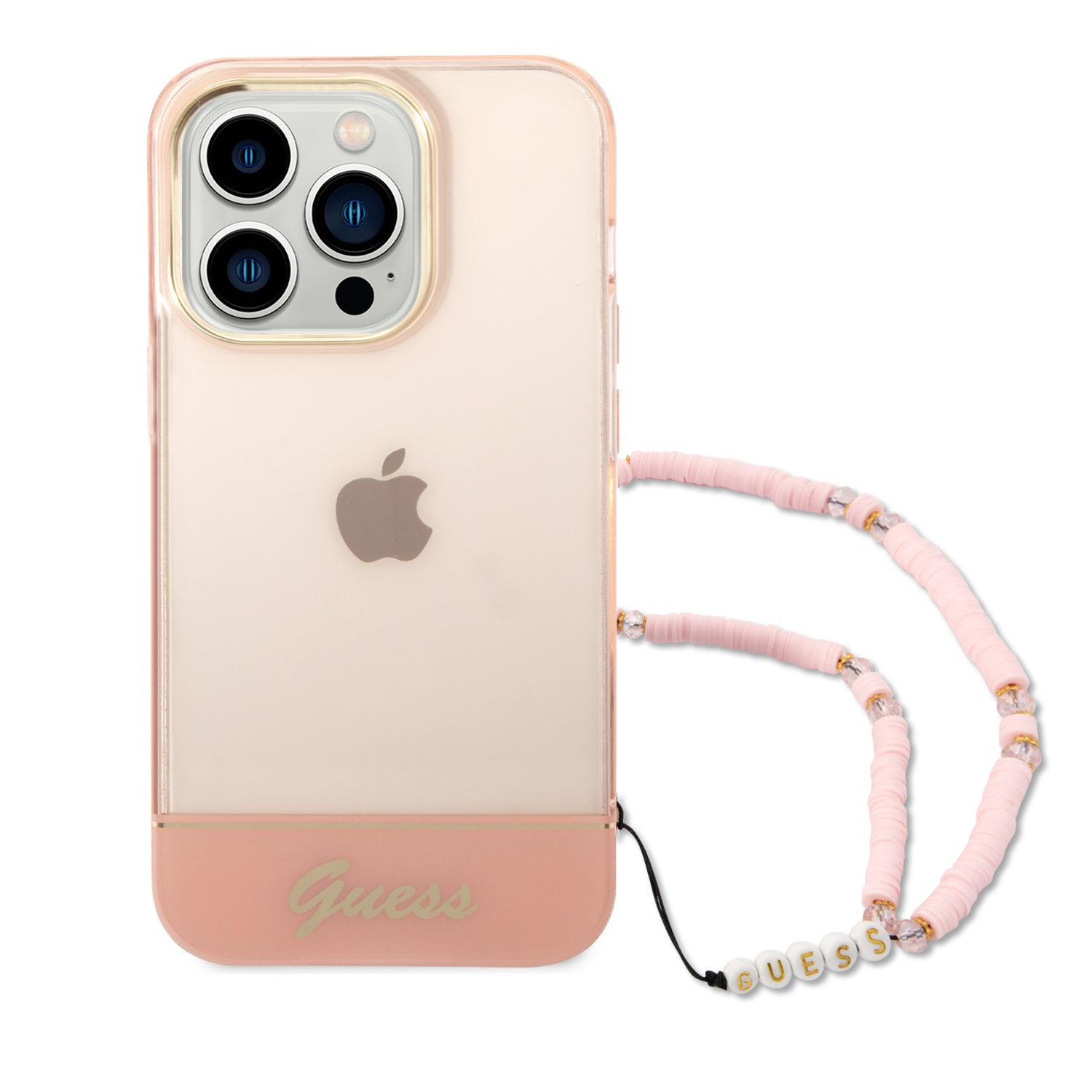 Guess GUHCP14LHGCOHP iPhone 14 Pro 6.1" pink/pink hardcase Translucent Pearl Strap