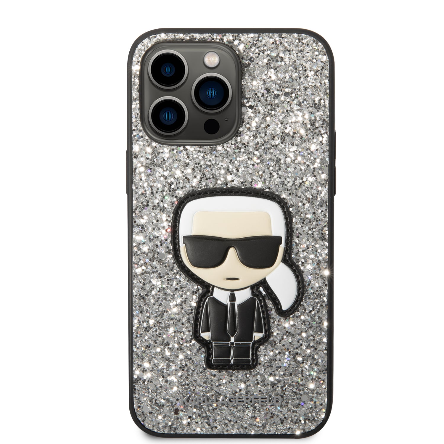 Karl Lagerfeld KLHCP14LGFKPG iPhone 14 Pro 6.1 "hardcase silver / silver Glitter Flakes Ikonik