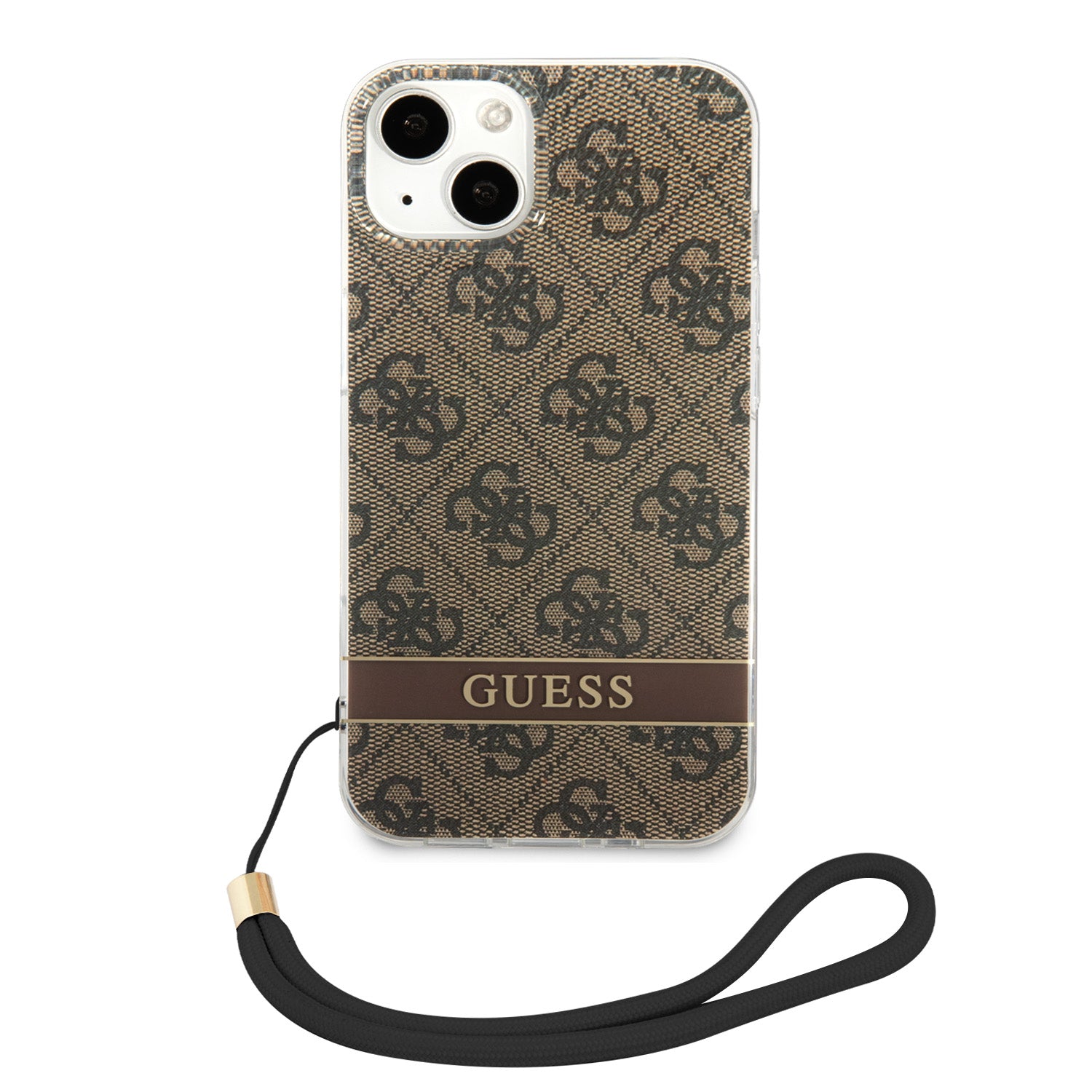 Guess GUOHCP14SH4STW iPhone 14 6.1 "brown / brown hardcase 4G Print Strap