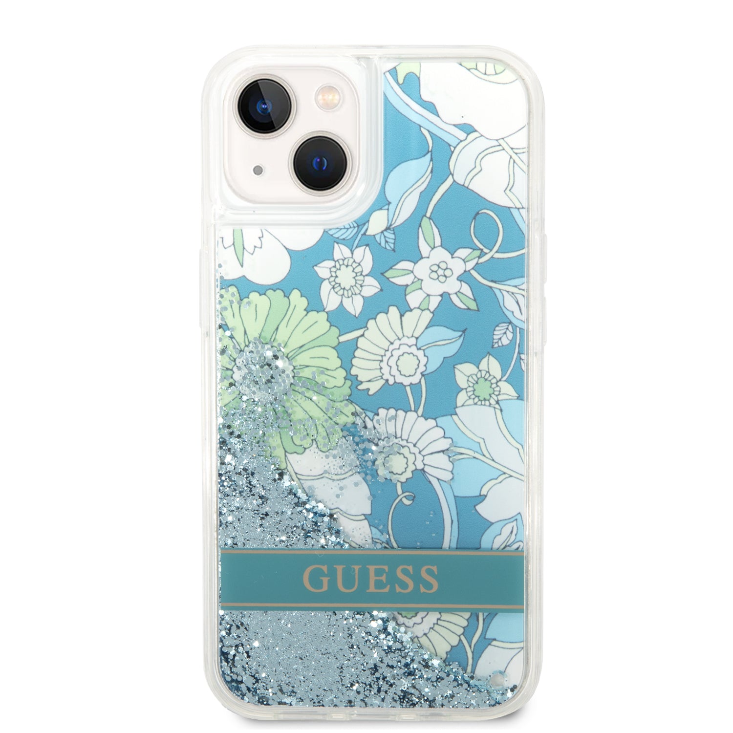 Guess GUHCP14MLFLSN iPhone 14 Plus 6.7 "green / green hardcase Flower Liquid Glitter